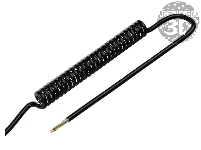 Leiding: spiraalvormig; 5x0,15mm2; niet-afgeschermd; PUR; zwart Leiding: spiraalvormig; 5x0,15mm2; niet-afgeschermd; PUR; zwart